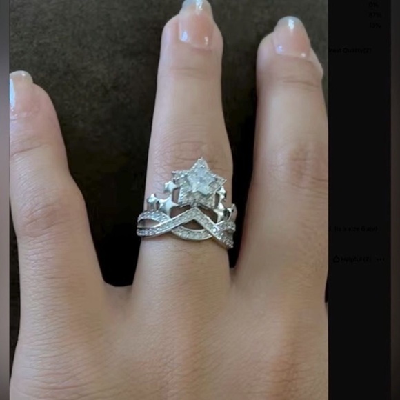 ⭐️Sterling Silver Shooting Star CZ Diamond Shooting Star Ring - Picture 7 of 13